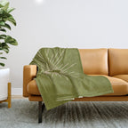 Sun and Moon - Minimalist Mid Mod Olive Green and Beige Design Throw Blanket Gallery Image 1