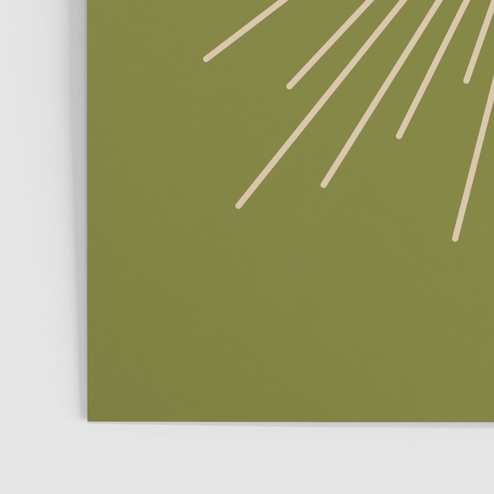 Sun and Moon - Minimalist Mid Mod Olive Green and Beige Design Poster Gallery Image 3