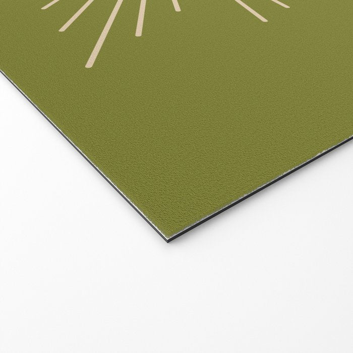 Sun and Moon - Minimalist Mid Mod Olive Green and Beige Design Welcome Mat Gallery Image 2