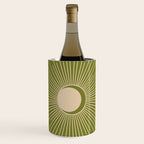 Sun and Moon - Minimalist Mid Mod Olive Green and Beige Design Wine Chiller Gallery Image 1