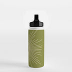 Sun and Moon - Minimalist Mid Mod Olive Green and Beige Design Water Bottle Gallery Image 2