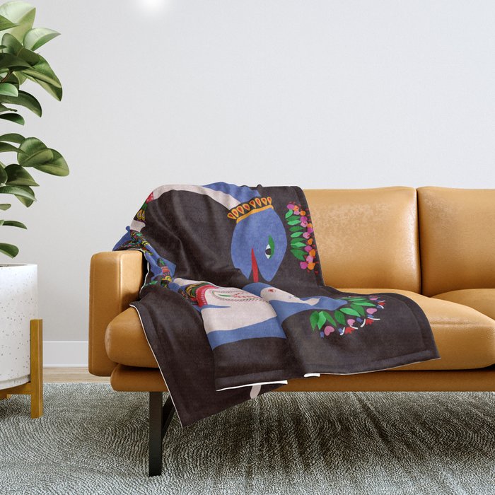 Shahmaran, half woman half snake Throw Blanket Gallery Image 1