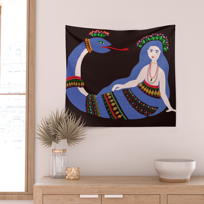 Shahmaran, half woman half snake Wall Tapestry Gallery Image 2