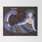 Shahmaran, half woman half snake Throw Blanket Gallery Image 2
