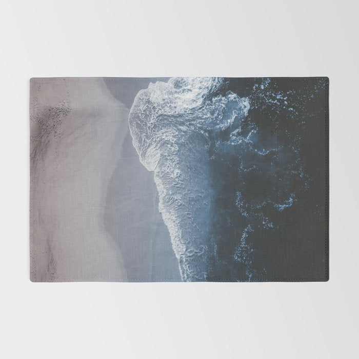 Aerial Ocean Print - Crashing Waves - Beach - Sea Travel photography Rug Gallery Image 2