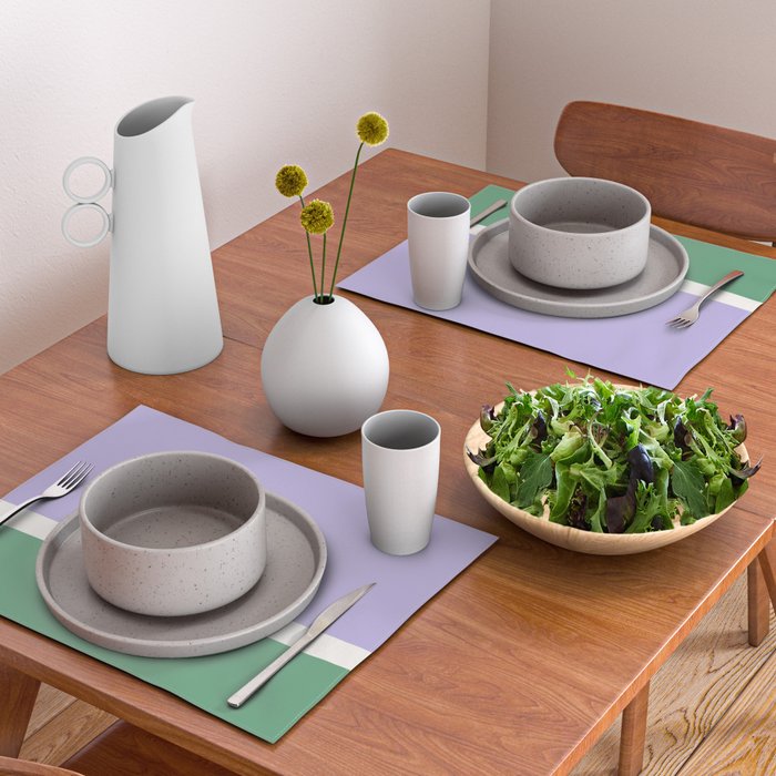 Color Block VIII Purple Green Placemat Gallery Image 2