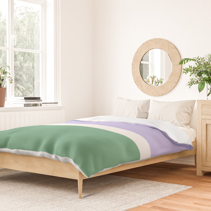 Color Block VIII Purple Green Duvet Cover Gallery Image 2