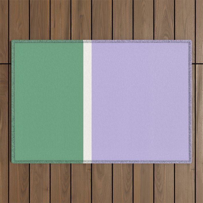 Color Block VIII Purple Green Outdoor Rug Gallery Image 1