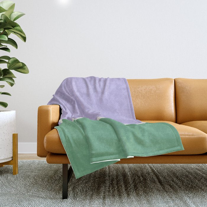 Color Block VIII Purple Green Throw Blanket Gallery Image 1