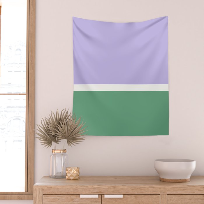 Color Block VIII Purple Green Wall Tapestry Gallery Image 2