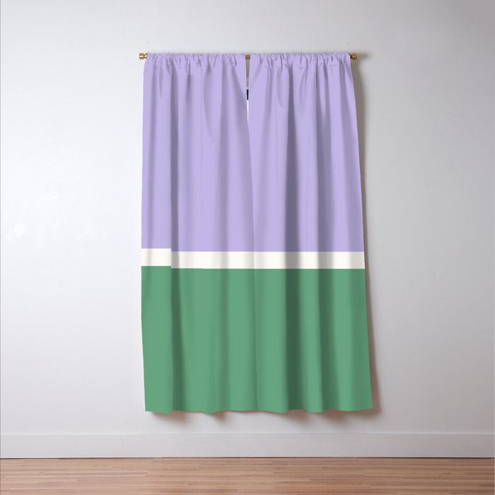 Color Block VIII Purple Green Window Curtain Gallery Image 3