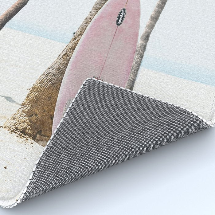 California Beach Pink Surfboard Rug Gallery Image 4