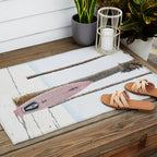 California Beach Pink Surfboard Outdoor Rug Gallery Image 2
