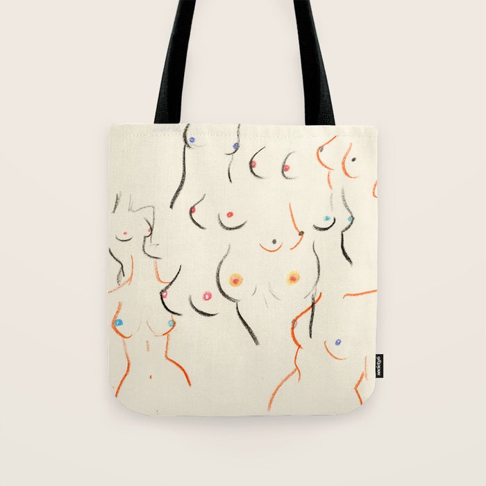 Breasts in Cream Tote Bag Gallery Image 1
