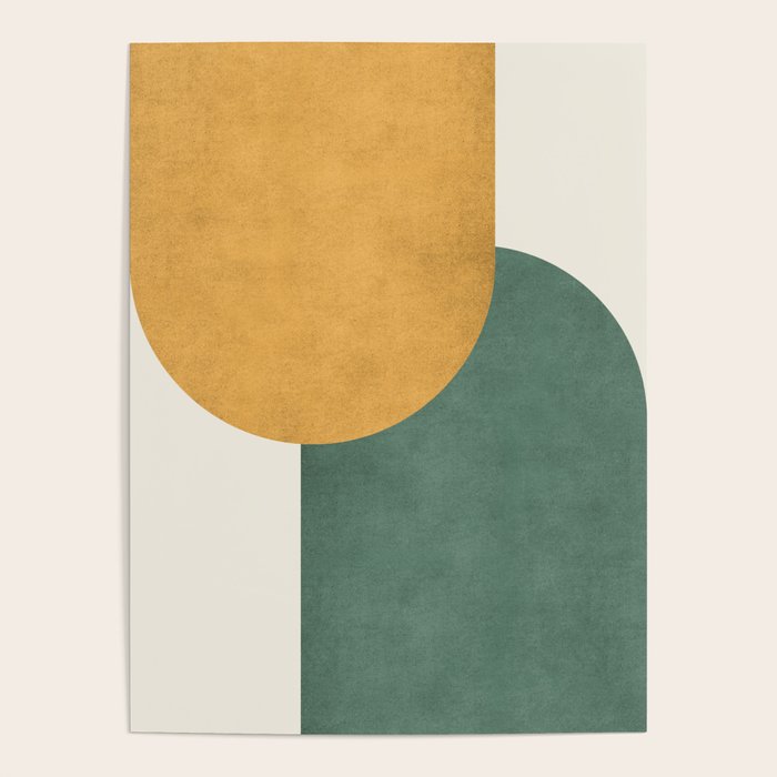 Halfmoon Colorblock 2 - Gold Green  Poster Gallery Image 4