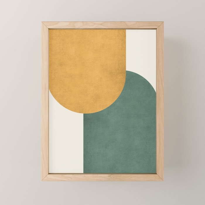 Halfmoon Colorblock 2 - Gold Green  Mini Art Print Gallery Image 1