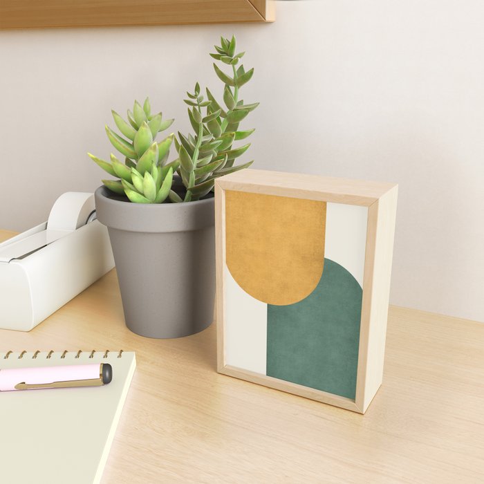 Halfmoon Colorblock 2 - Gold Green  Mini Art Print Gallery Image 2