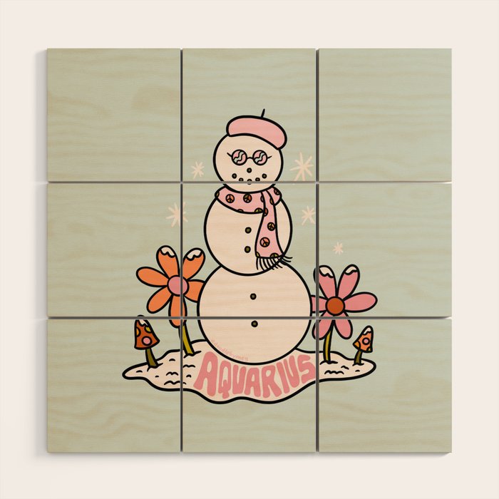 Aquarius Snowman Wood Wall Art Gallery Image 1