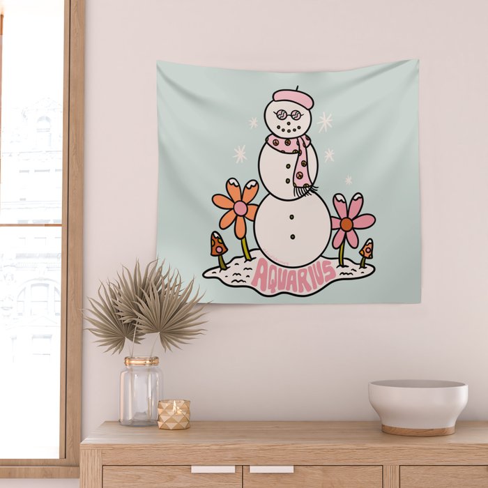 Aquarius Snowman Wall Tapestry Gallery Image 2