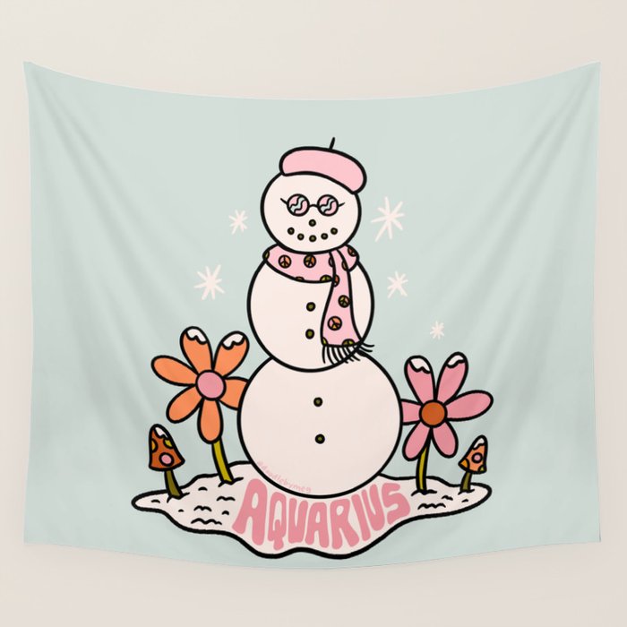 Aquarius Snowman Wall Tapestry Gallery Image 4