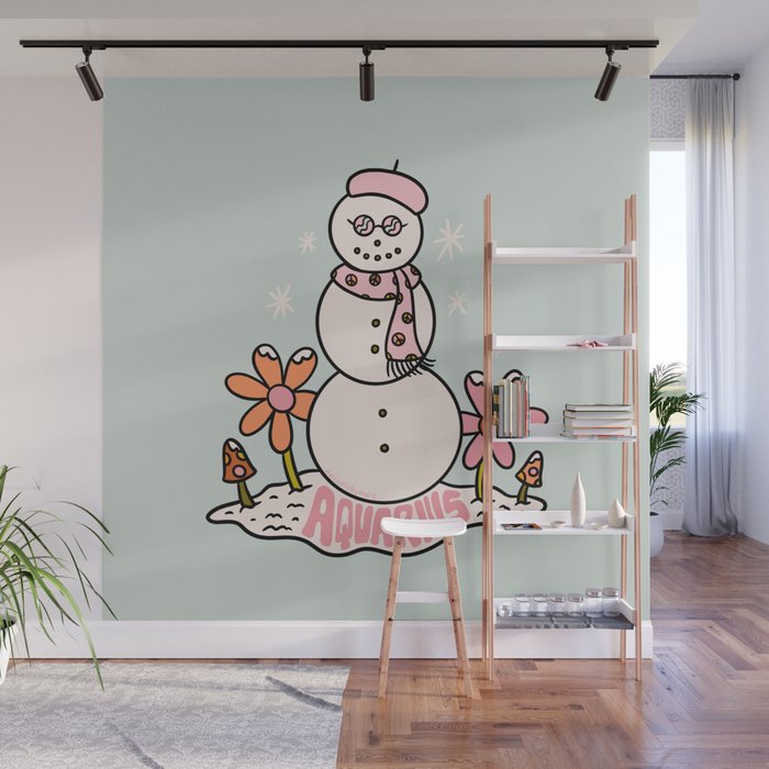 Aquarius Snowman Wall Mural Gallery Image 1