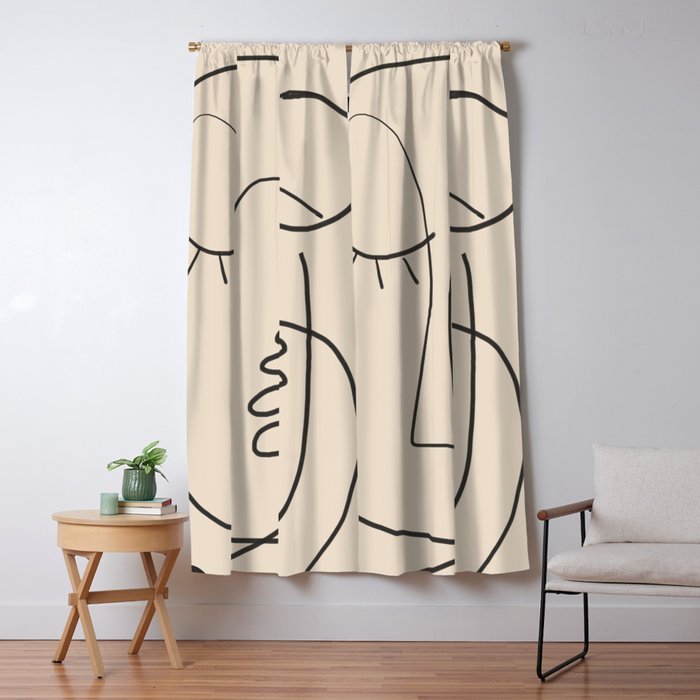 Abstract Face 4 Window Curtain Gallery Image 1