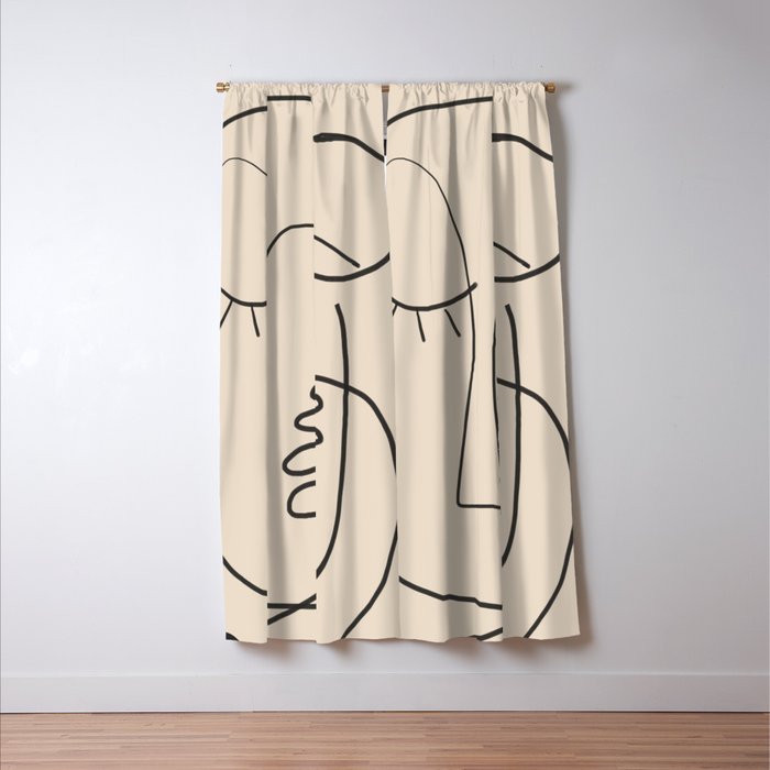 Abstract Face 4 Window Curtain Gallery Image 3