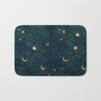 Golden Sun Moon and Stars Radiating the Universes Light Within You Bath Mat Gallery Image 1
