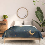 Golden Sun Moon and Stars Radiating the Universes Light Within You Comforter Gallery Image 3