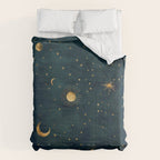 Golden Sun Moon and Stars Radiating the Universes Light Within You Comforter Gallery Image 6