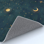 Golden Sun Moon and Stars Radiating the Universes Light Within You Rug Gallery Image 4