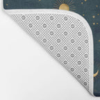 Golden Sun Moon and Stars Radiating the Universes Light Within You Bath Mat Gallery Image 2