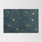 Golden Sun Moon and Stars Radiating the Universes Light Within You Rug Gallery Image 2