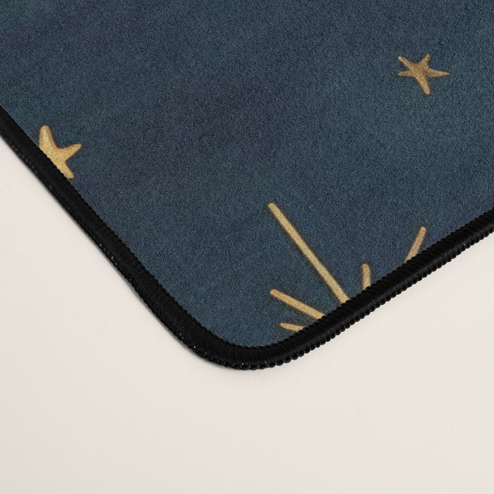 Golden Sun Moon and Stars Radiating the Universes Light Within You Desk Mat Gallery Image 4