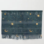 Golden Sun Moon and Stars Radiating the Universes Light Within You Wall Hanging Gallery Image 1