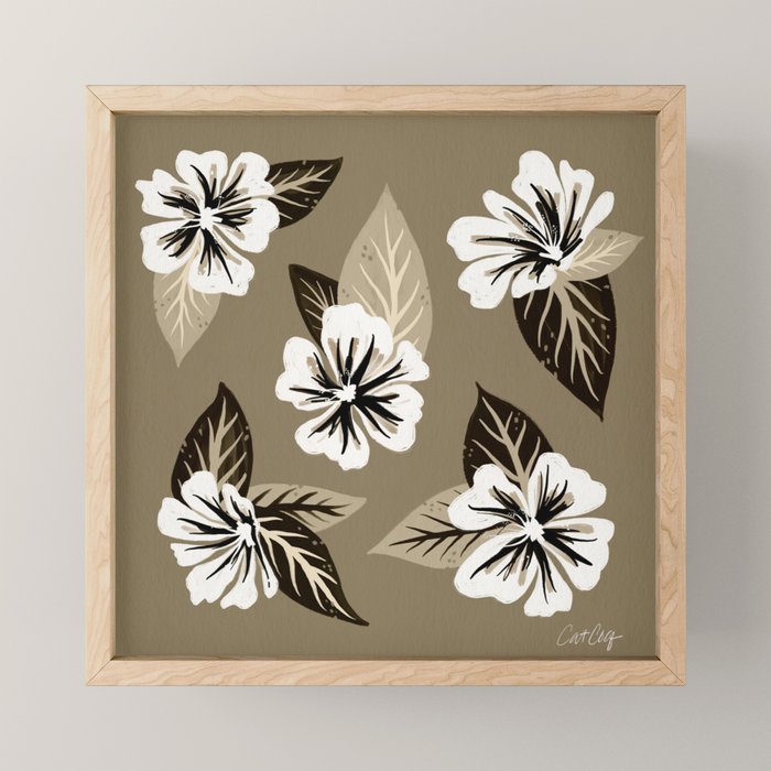 Mountain Wild Flowers - Sepia Mini Art Print Gallery Image 1