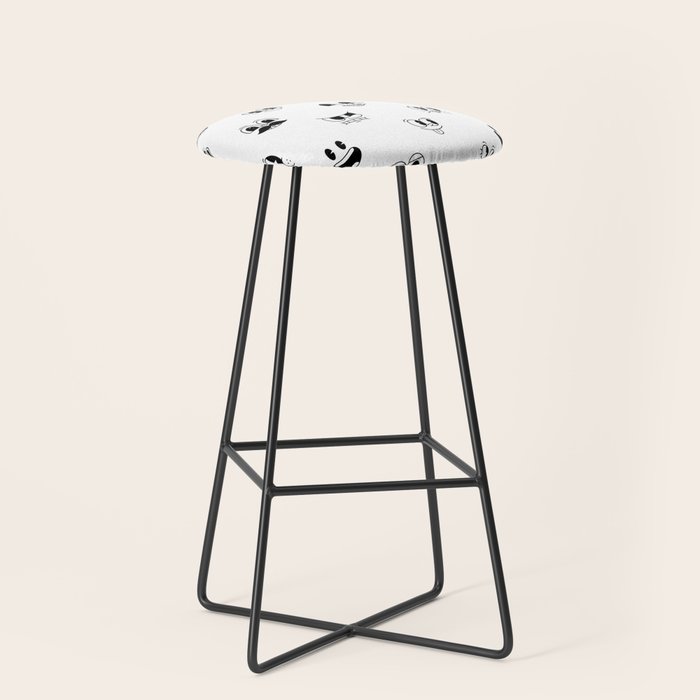 Vintage cartoon mascot face doodle pattern Stool Gallery Image 1