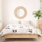 Vintage cartoon mascot face doodle pattern Duvet Cover Gallery Image 3