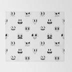 Vintage cartoon mascot face doodle pattern Throw Blanket Gallery Image 2