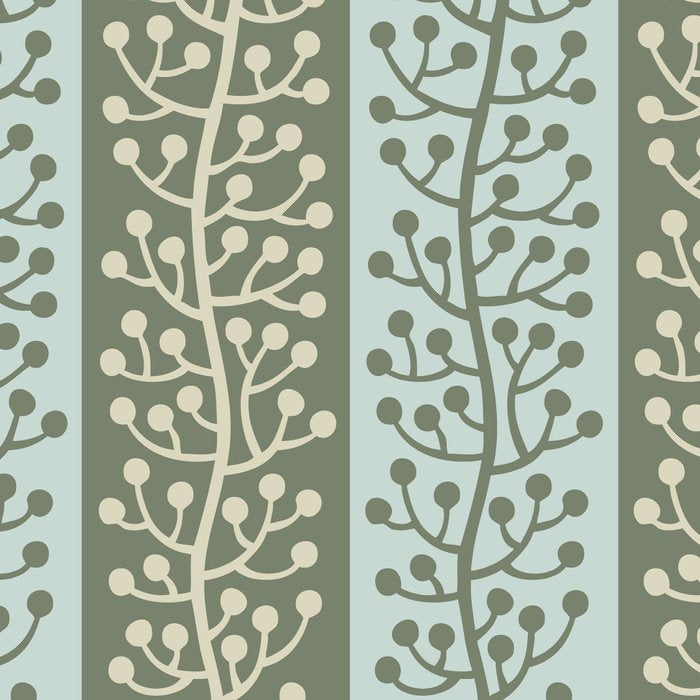 Mid Century Modern Berry Vine Sage and Mint Green Coffee Mug Gallery Image 2