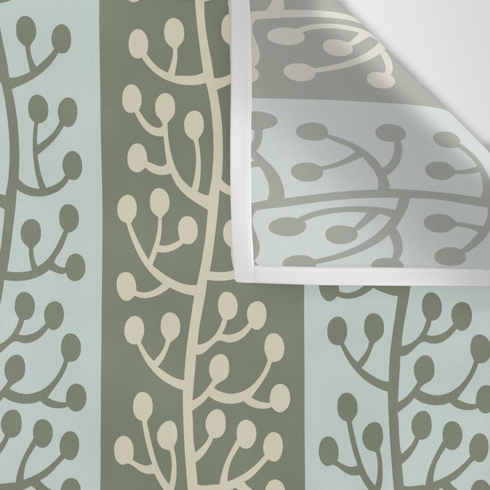 Mid Century Modern Berry Vine Sage and Mint Green Wall Tapestry Gallery Image 3