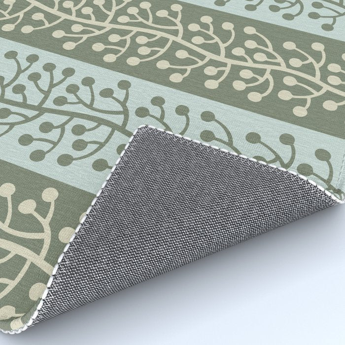 Mid Century Modern Berry Vine Sage and Mint Green Rug Gallery Image 4