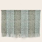 Mid Century Modern Berry Vine Sage and Mint Green Wall Hanging Gallery Image 1