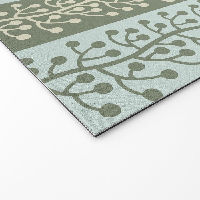 Mid Century Modern Berry Vine Sage and Mint Green Welcome Mat Gallery Image 2