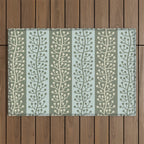 Mid Century Modern Berry Vine Sage and Mint Green Outdoor Rug Gallery Image 1