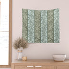 Mid Century Modern Berry Vine Sage and Mint Green Wall Tapestry Gallery Image 2