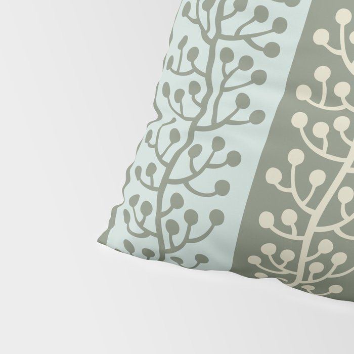 Mid Century Modern Berry Vine Sage and Mint Green Pillow Sham Gallery Image 4