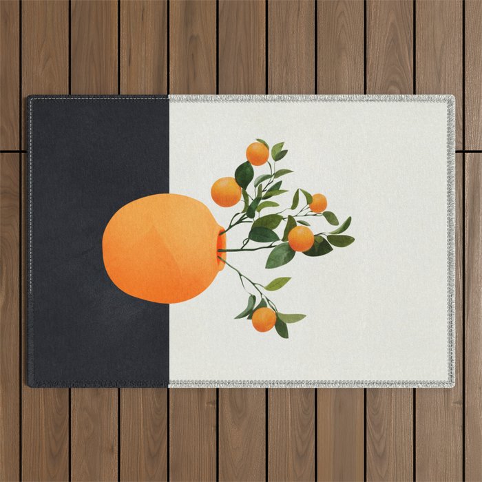  Orange Tree Branch in a Vase 02 Outdoor Rug Gallery Image 1