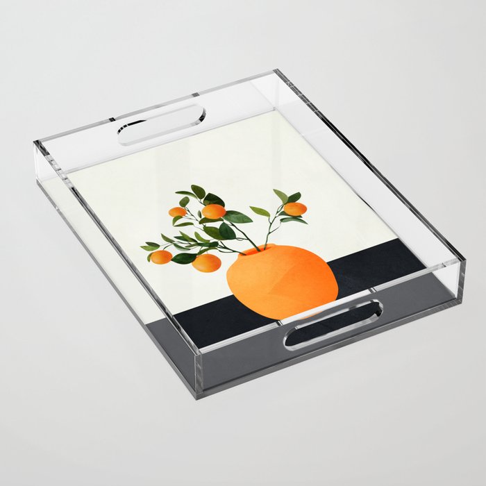  Orange Tree Branch in a Vase 02 Acrylic Tray Gallery Image 1