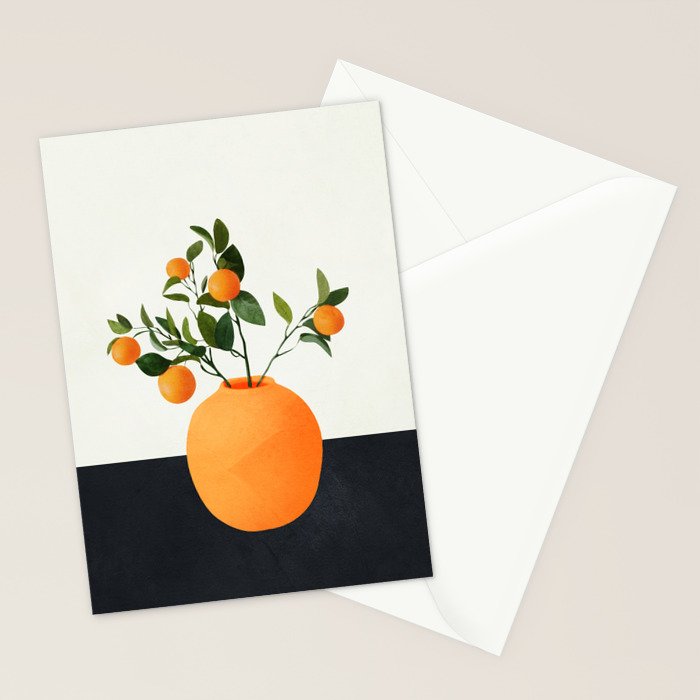  Orange Tree Branch in a Vase 02 Stationery Card Gallery Image 2